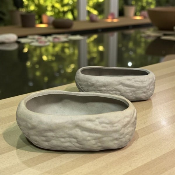 仿石水培陶盆 銅錢草盆 陶瓷盆 破損包賠 有排水孔 - 圖 3