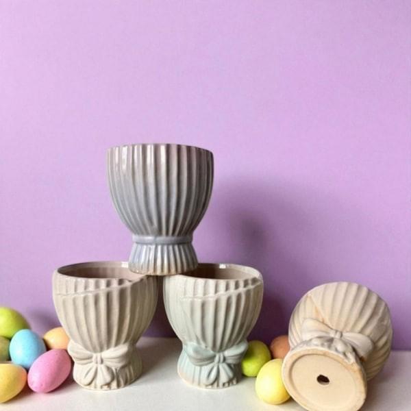 蝴蝶結禮服陶盆 陶瓷盆 破損包賠 有排水孔 - 圖 2